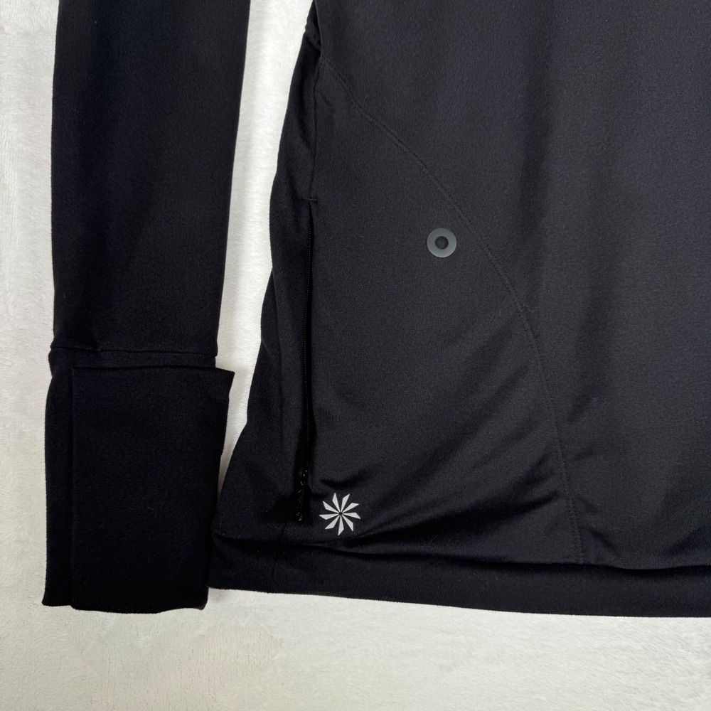 Athleta Superluxe Half Zip Medium Black Long Sleeve Athletic Top 347817 - Picture 5 of 9